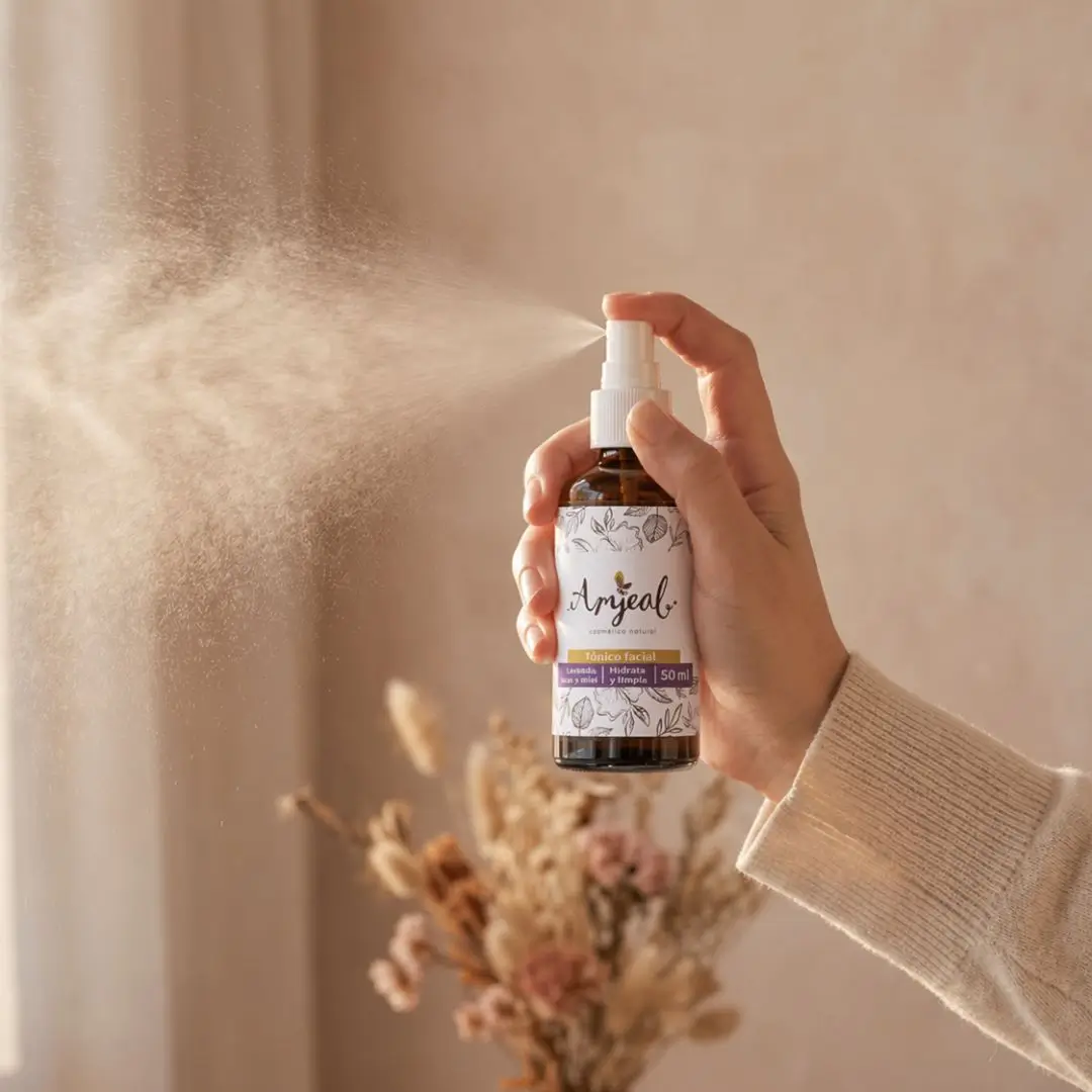 Tónico facial de rosas, lavanda y miel
