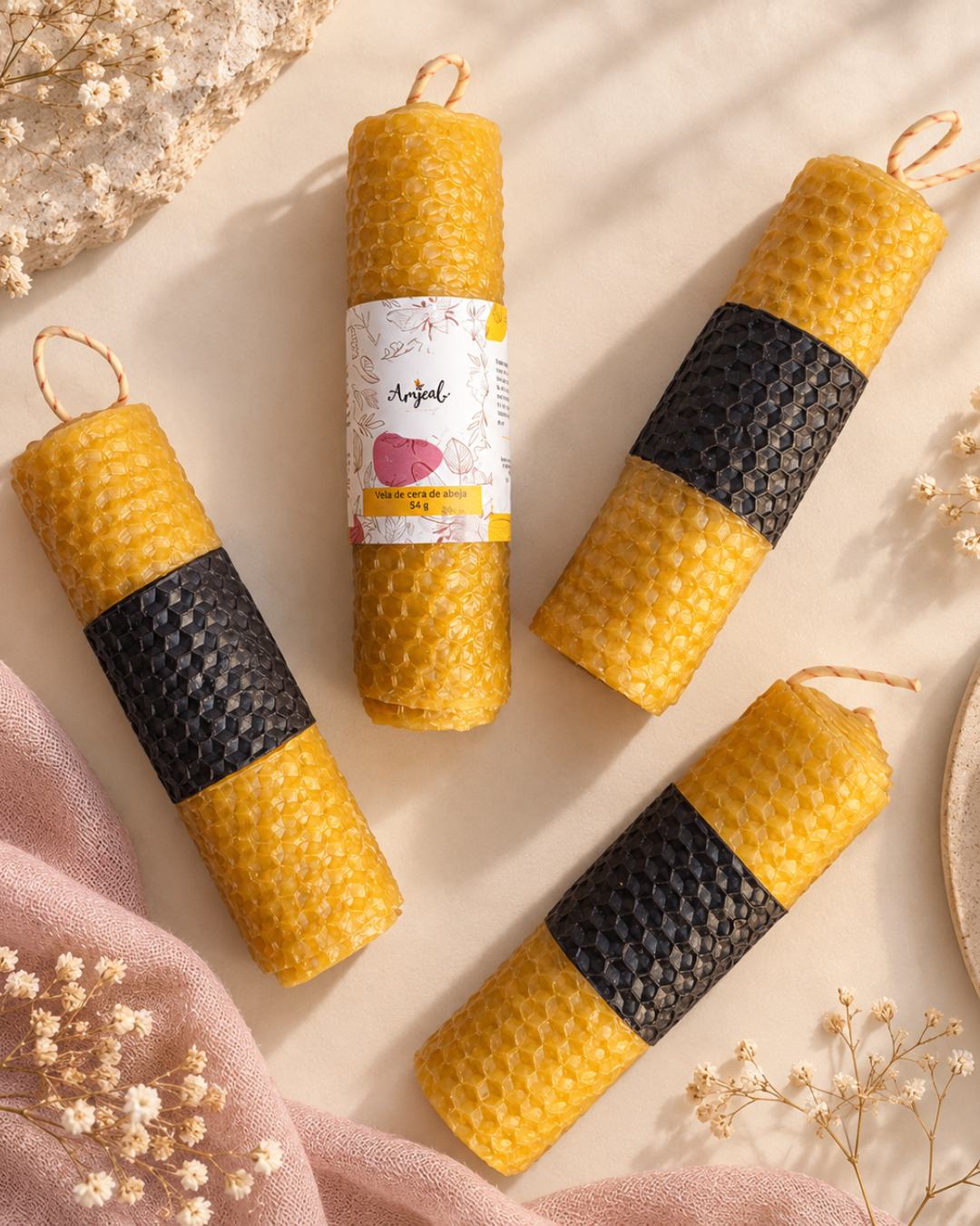 velas de cera de abeja